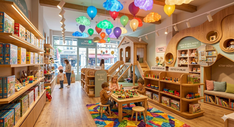 Oyuncak mağazası ve oyun alanı tasarımı